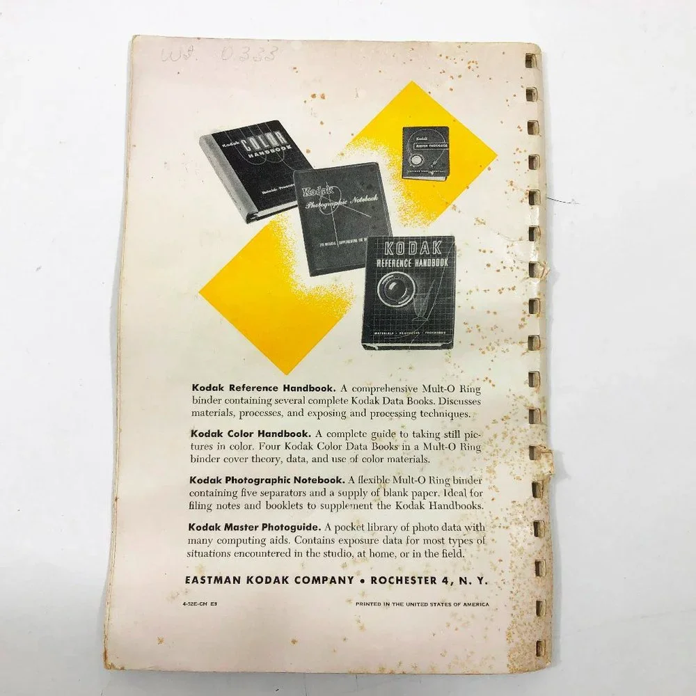 Kodachrome Films Kodak Data Book for Miniature & Movie Cameras 5th Edition